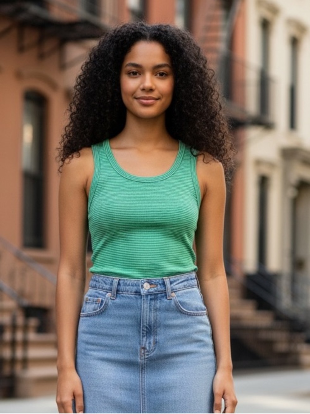 Sonoma Green Striped Tank Top